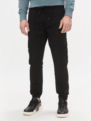 Priliehavé cargo nohavice skinny fit Calvin Klein Jeans čierna