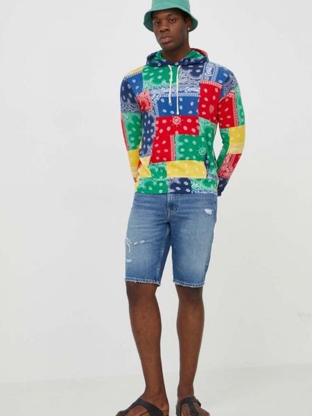 Pamučna hoodie s kapuljačom s printom Polo Ralph Lauren