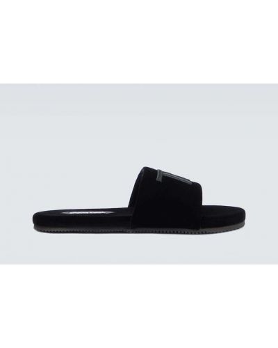 Žametne nizki čevlji iz rebrastega žameta Tom Ford črna