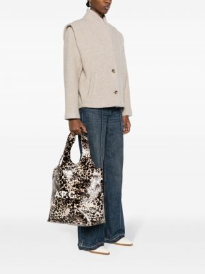 Shopper handtasche mit print mit leopardenmuster A.p.c. braun