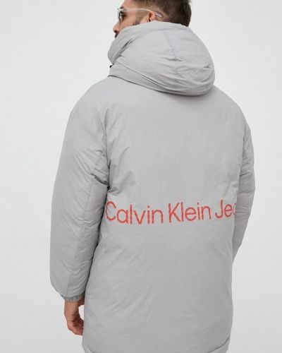 Laza szabású farmer dzseki Calvin Klein Jeans szürke