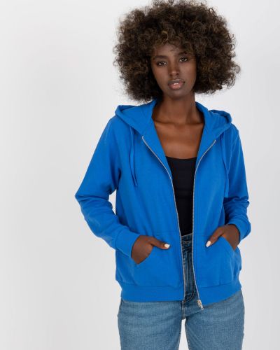 Mikina s kapucí na zip Fashionhunters modrá