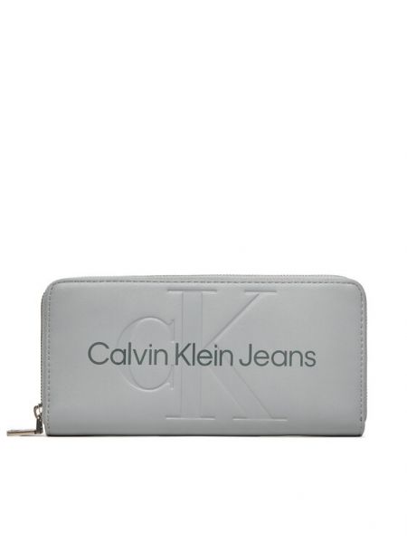 Duża torebka na zamek Calvin Klein Jeans szary
