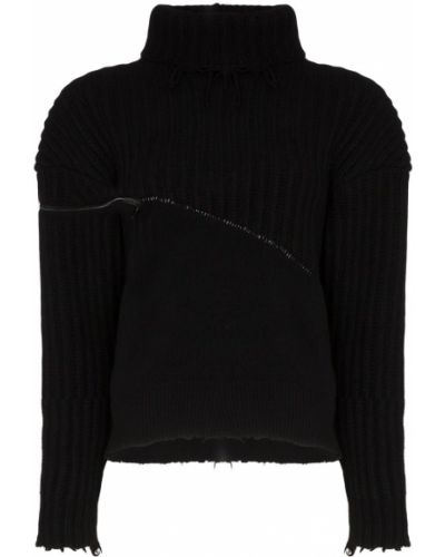 Jersey con cremallera de tela jersey Unravel Project negro
