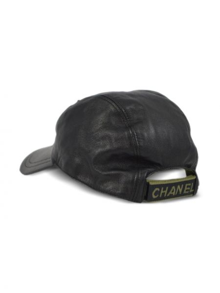 Leder cap Chanel Pre-owned schwarz