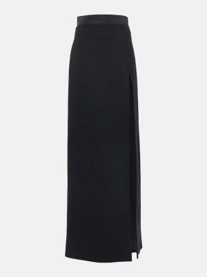 Długa spódnica z wysoką talią wełniane eleganckie Miu Miu - сzarny