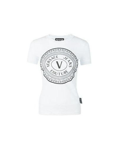 Джинсовая футболка Versace Jeans, белая