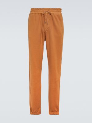 Spodnie sportowe bawełniane Saint Laurent pomarańczowe