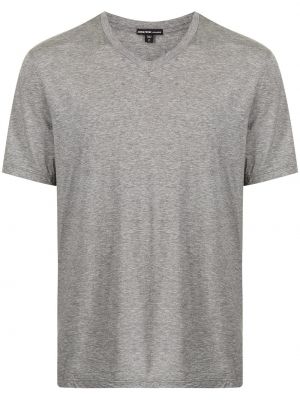 Camiseta con escote v James Perse gris