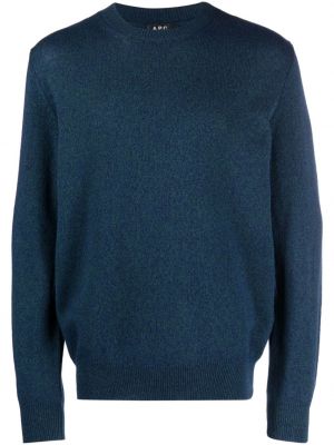 Вълнен пуловер A.p.c. синьо