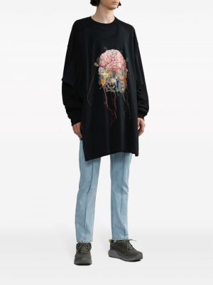 Bluza z nadrukiem w abstrakcyjne wzory oversize Westfall czarna