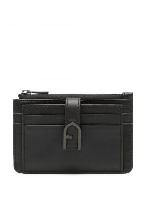 Portefeuille en cuir Furla noir