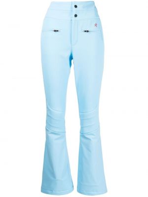 Zvonové kalhoty s výšivkou z nylonu Perfect Moment - modrá