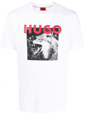 T-krekls ar apdruku Hugo balts