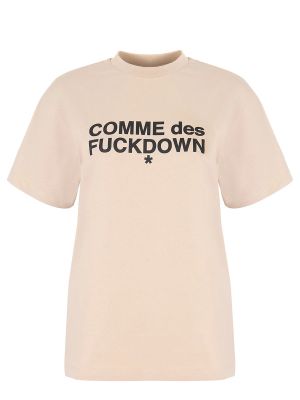 Футболка Comme Des Fuckdown бежевая