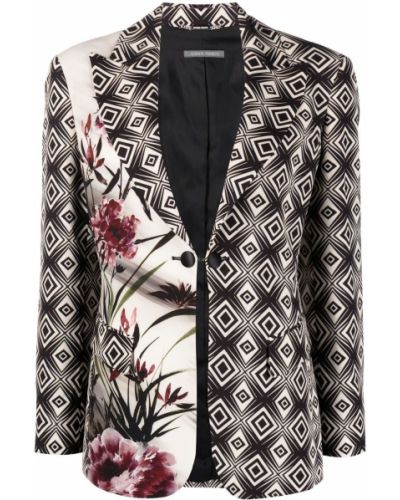 Trykt lang blazer Alberta Ferretti svart