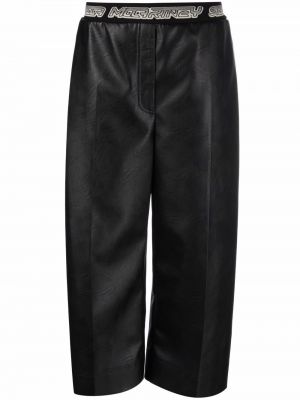 Кожени широки панталони тип „марлен“ Stella Mccartney черно