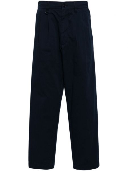 Plisované bavlněné rovné kalhoty :chocoolate modré