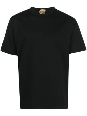 T-shirt en coton avec manches courtes Ten C noir