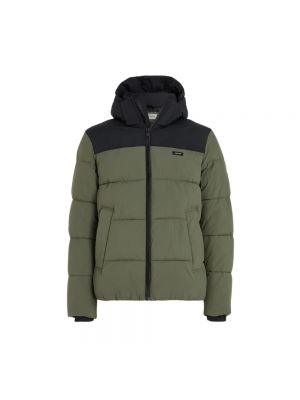 Pikowana kurtka puchowa Calvin Klein zielona
