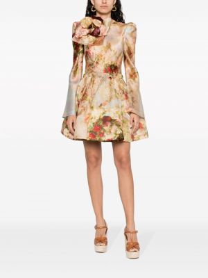 Květinové hedvábné mini šaty Zimmermann