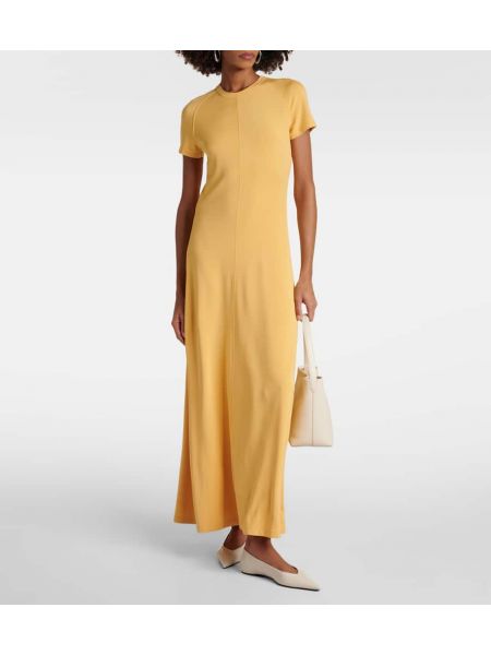 Μάξι φόρεμα από ζέρσεϋ Toteme κίτρινο