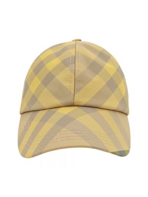 Gorra de nailon a cuadros Burberry amarillo