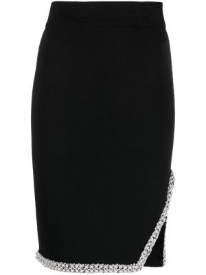 Pouzdrová sukně s perlami Karl Lagerfeld černé