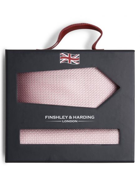 Jedwabny krawat Finshley & Harding London różowy