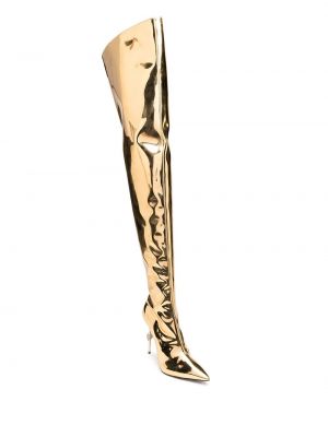 Botas altas con tacón con tacón de aguja Philipp Plein dorado