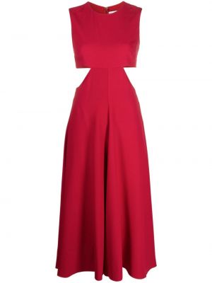 Sukienka midi z krepy Red Valentino czerwona