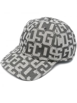 Cappello con visiera con stampa Gcds grigio