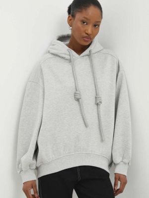 Pamučna hoodie s kapuljačom s melange uzorkom Answear Lab siva