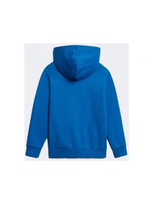 Sweter z kapturem z nadrukiem Napapijri niebieski