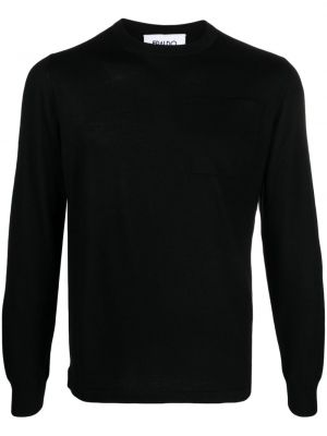 Vlnený sveter s okrúhlym výstrihom Eraldo čierna