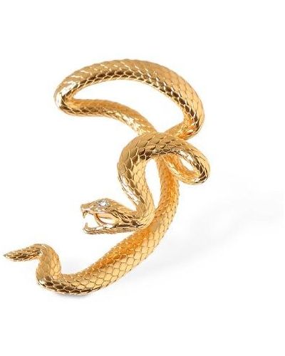 Kolczyki z kryształkami w wężowy wzór Balmain złote