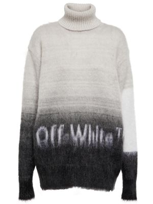 Mohérový sveter s potlačou Off-white biela