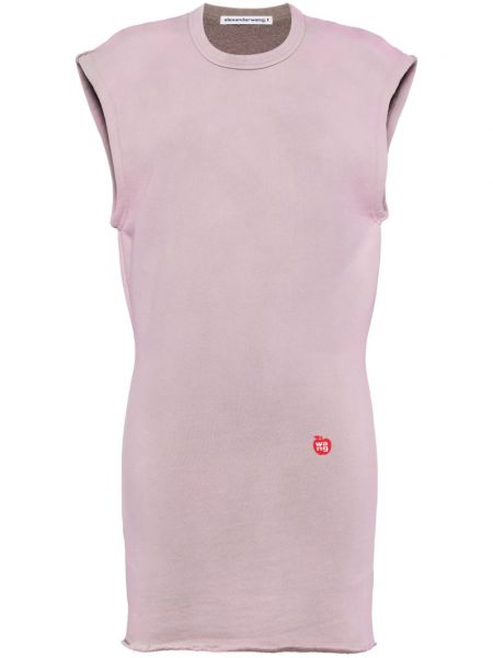 Памучна рокля Alexander Wang розово