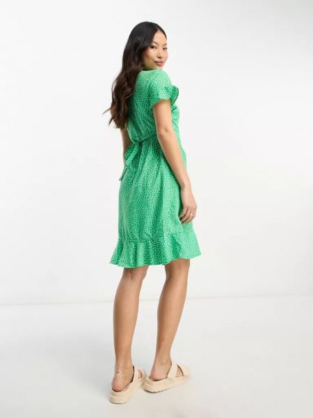 Платье мини в горошек Vero Moda Petite зеленое