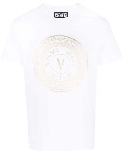 Camiseta de cuello redondo Versace Jeans Couture blanco