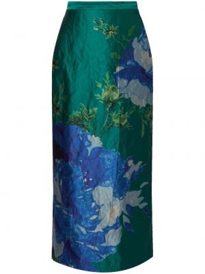 Suknja pencil s cvjetnim printom s printom Erdem zelena