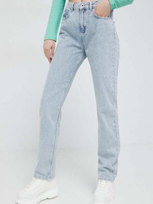 Дънки с висока талия Karl Lagerfeld Jeans синьо
