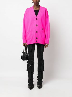Woll strickjacke mit v-ausschnitt Dsquared2 pink