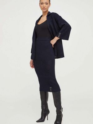 Pamučna midi suknja Armani Exchange plava