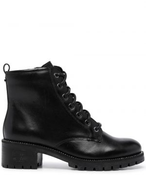Кружевные кожаные ботинки на шнуровке Carvela, черный