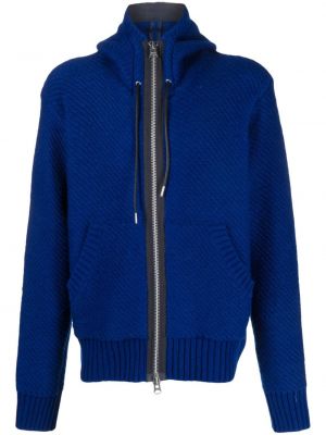 Strick hoodie Sacai blau