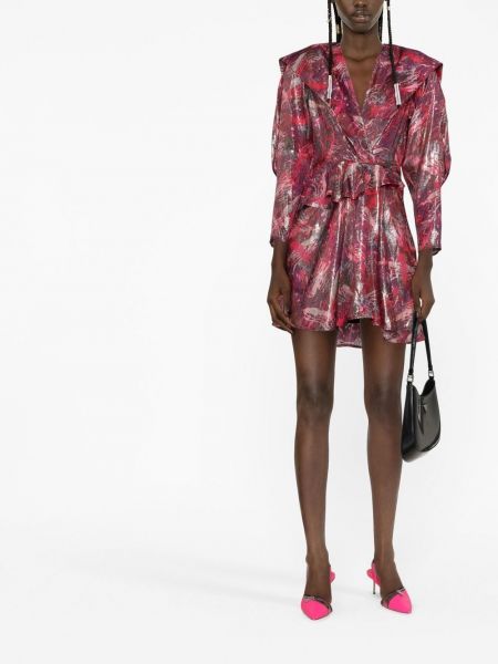 Kleid mit print mit rüschen Iro pink
