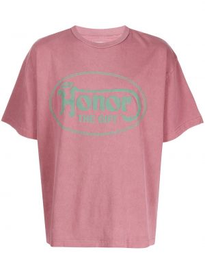 Тениска с принт Honor The Gift розово