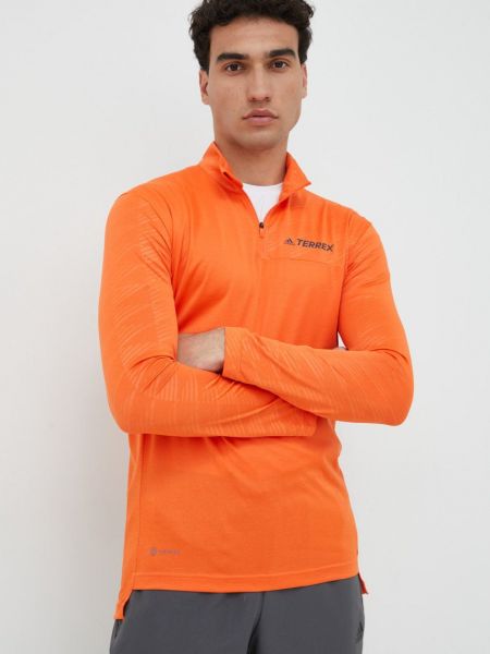 Hanorac cu fermoar Adidas Terrex portocaliu