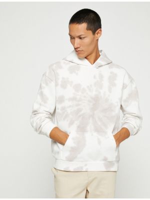 Haftowana bluza z kapturem w abstrakcyjne wzory oversize Koton
